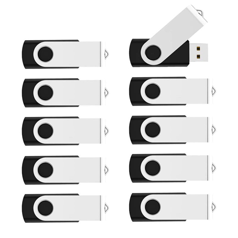 KOOTION 50pcs 1GB USB Flash Drive 1 GB Flash Drives 50 Pack Thumb Drive Swivel Memory Stick Jump Drive, Black - Image 1